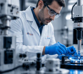 Technical specialist working on an appliance in a laboratory
